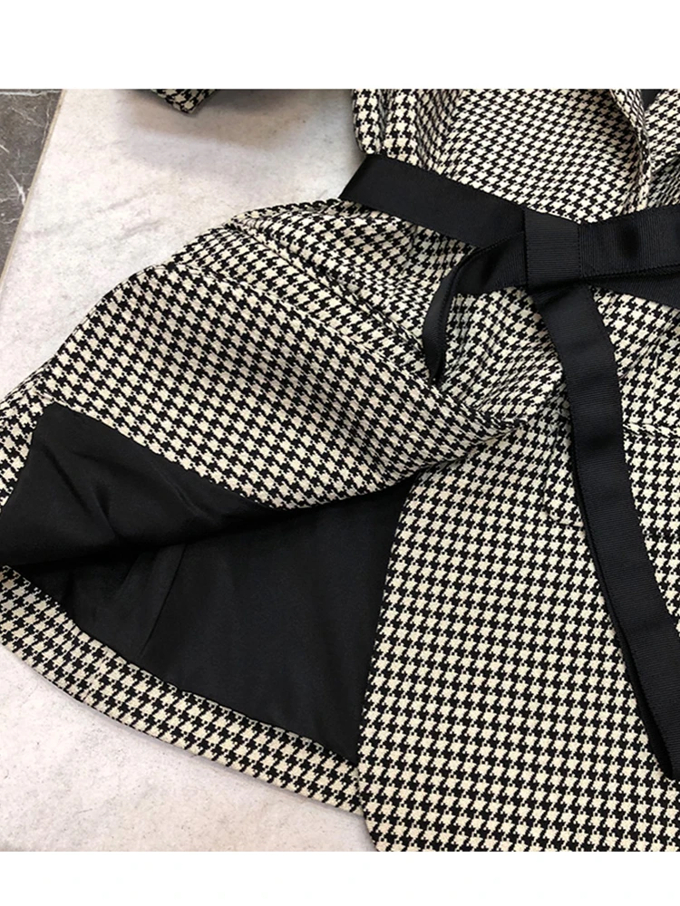 Houndstooth Puff Sleeve Blazer Ladies Autumn Wear Waistband Retro Fashion Temperament Suit Jacket Net Red Party Top Wear
Houndstooth Puff Sleeve Blazer Ladies Autumn Wear Waistband Retro Fashion Temperament Suit Jacket Net Red Party Top Wear