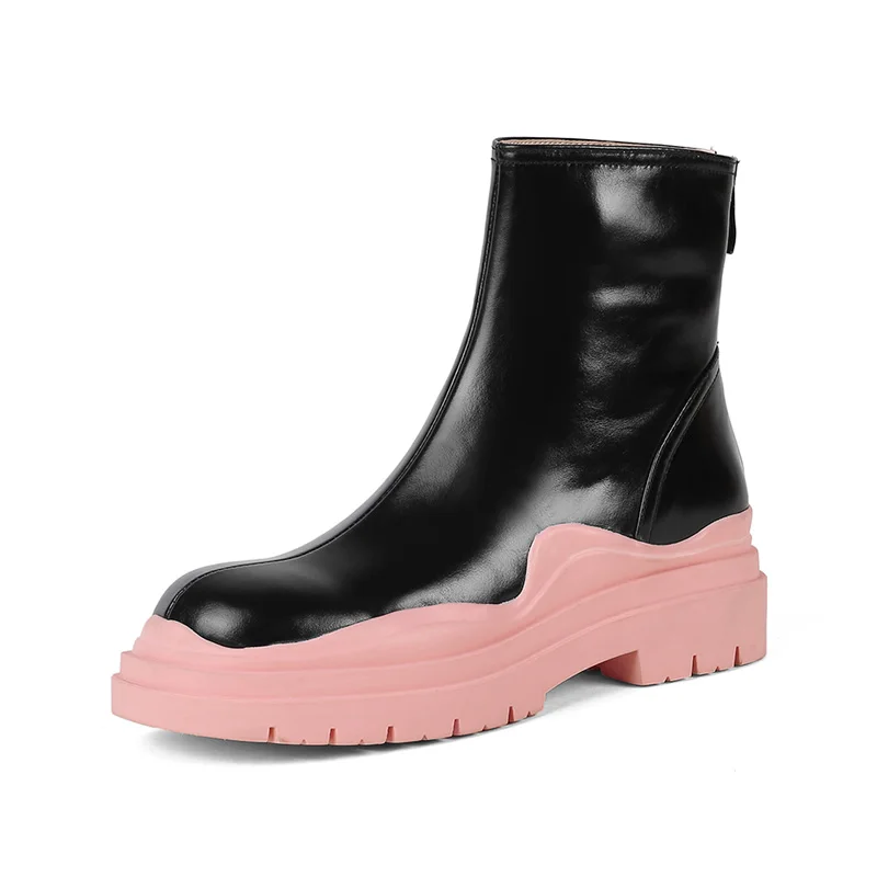 Ботильоны женские на платформе, элегантная обувь с круглым носком, разные цвета, модные ботинки мартинсы на молнии, черные розовые, Осень-зи... 
Ботильоны женские на платформе, элегантная обувь с круглым носком, разные цвета, модные ботинки мартинсы на молнии, черные розовые, Осень-зи...