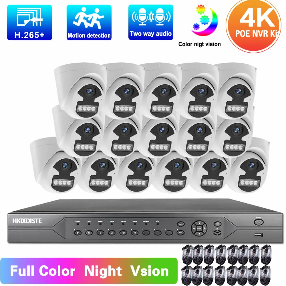 H.265 16CH CCTV Security Camera System 4K POE NVR Kit Two Way Audio Outdoor Color Night Vision Video Surveillance IP Camera Kit
H.265 16CH CCTV Security Camera System 4K POE NVR Kit Two Way Audio Outdoor Color Night Vision Video Surveillance IP Camera Kit