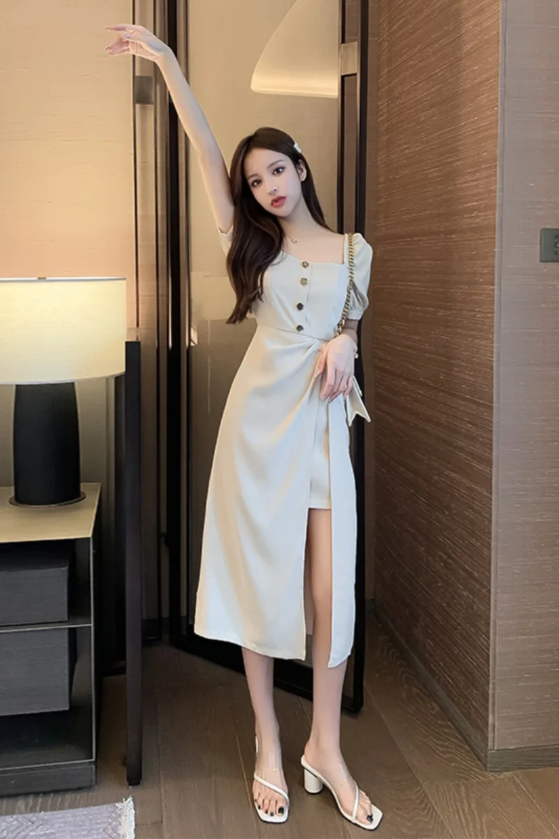 Dresses for Women Summer French Style Retro Square Collar Short Sleeve Dress for Women Summer Split Puff Sleeve Long Dress
Dresses for Women Summer French Style Retro Square Collar Short Sleeve Dress for Women Summer Split Puff Sleeve Long Dress