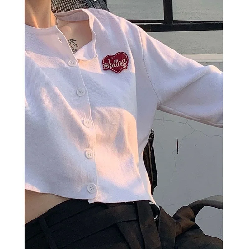 HOUZHOU White Shirts Women Korean Fashion Long Sleeve Basic Button Up Cardigan Thin Blouse Girls Casual Knitted Top New 2021
HOUZHOU White Shirts Women Korean Fashion Long Sleeve Basic Button Up Cardigan Thin Blouse Girls Casual Knitted Top New 2021