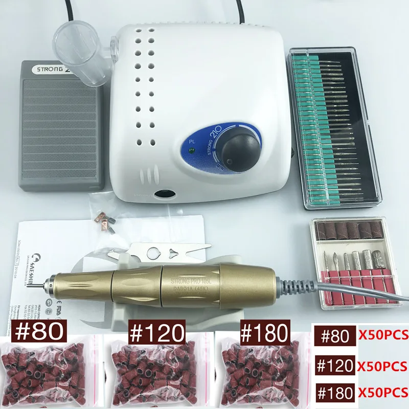 45000rpm GOLD Handpiece STRONG 210 PRO 105 105L 65W Nail Drills Manicure Machine Pedicure Electric File Bits
45000rpm GOLD Handpiece STRONG 210 PRO 105 105L 65W Nail Drills Manicure Machine Pedicure Electric File Bits
