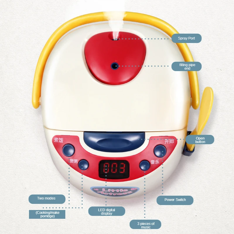 Rice Cooker Children's Toy Kitchen Cookware Simulation Kitchen Utensils Toys Children Kitchen Pretend Play Toys Accessories
Rice Cooker Children's Toy Kitchen Cookware Simulation Kitchen Utensils Toys Children Kitchen Pretend Play Toys Accessories