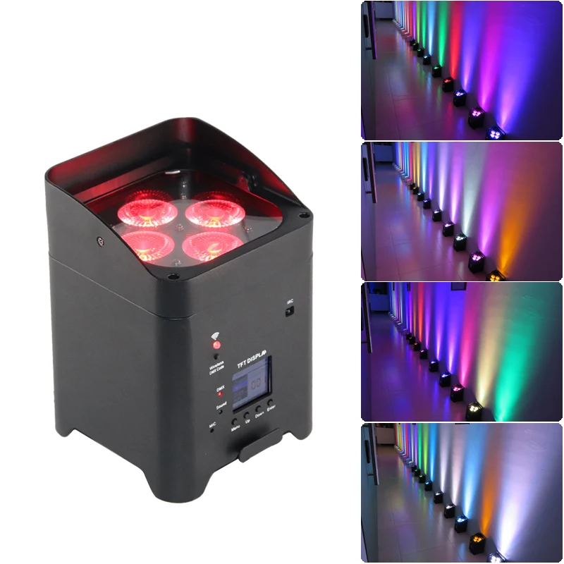 Portable Wifi led par stage uplights 4*15W battery powered disco led lighting
Portable Wifi led par stage uplights 4*15W battery powered disco led lighting