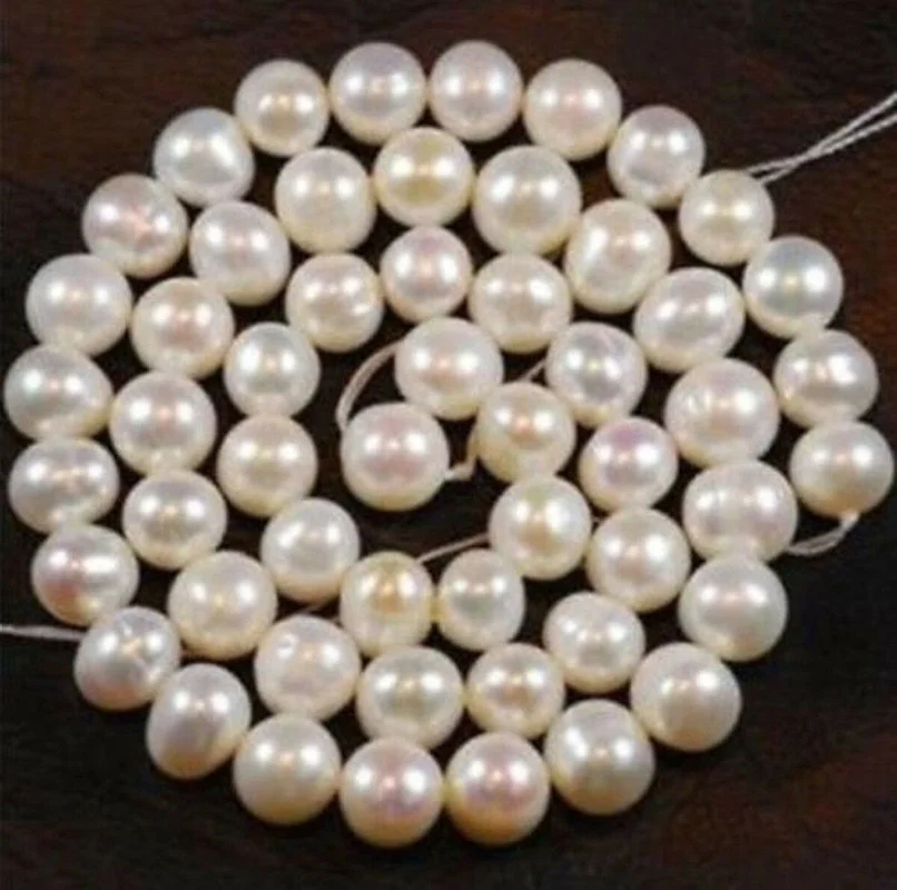 Real 8-9mm White Freshwater Cultured Pearl Loose Beads 14.5" 
Real 8-9mm White Freshwater Cultured Pearl Loose Beads 14.5"