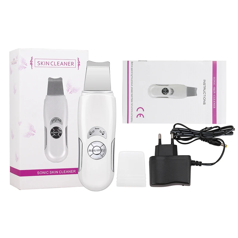 Ultrasonic Skin Scrubber Cleanser Face Cleaning Acne Removal Facial Spa Vibration Massager Ultrasound Peeling Clean Machine | Красота и