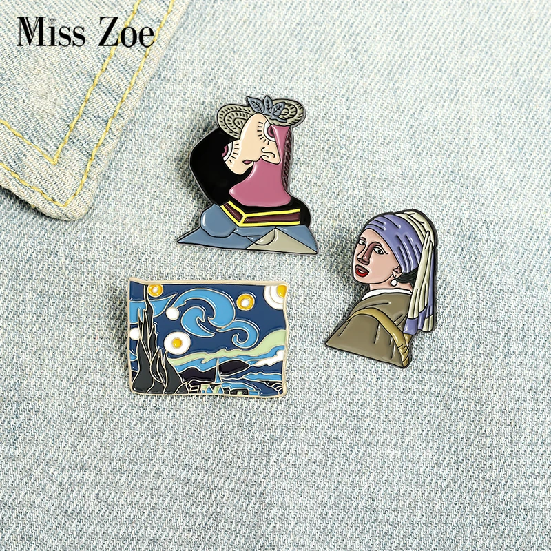 Famous Painting Enamel Pin Starry Night Dream Het meisje met de parel Brooches Bag Lapel Pin Art Badge Custom Jewelry Gift
Famous Painting Enamel Pin Starry Night Dream Het meisje met de parel Brooches Bag Lapel Pin Art Badge Custom Jewelry Gift