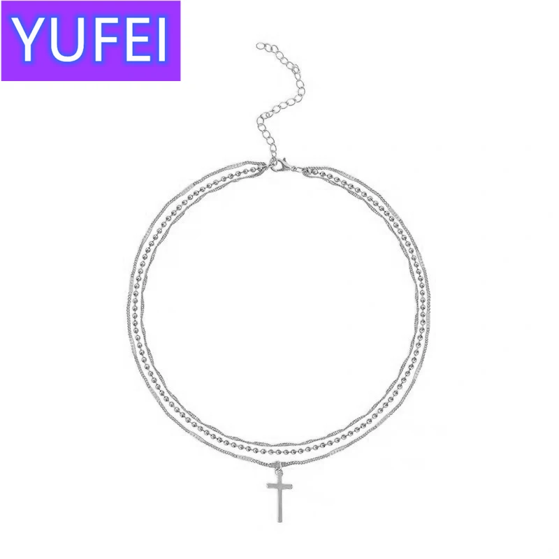 Simple Multi-Layer Gold Cross Chain Pendant Necklace Exaggerate Punk Women's Fashion Beads Choker Ladies Party Jewelry Girl Gift
Simple Multi-Layer Gold Cross Chain Pendant Necklace Exaggerate Punk Women's Fashion Beads Choker Ladies Party Jewelry Girl Gift