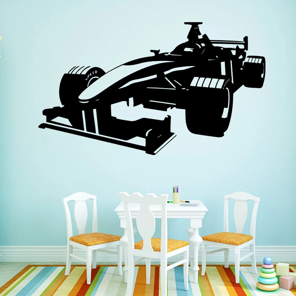 Современный F1 автомобиля Настенные Декоративные наклейки для дома ПВХ наклейка