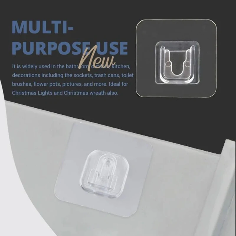 Reusable Household Storage Hooks Self-adhesive Double-sided Transparent Hooks Multi-Purpose Hooks Can Bear Up To 15KG
Reusable Household Storage Hooks Self-adhesive Double-sided Transparent Hooks Multi-Purpose Hooks Can Bear Up To 15KG