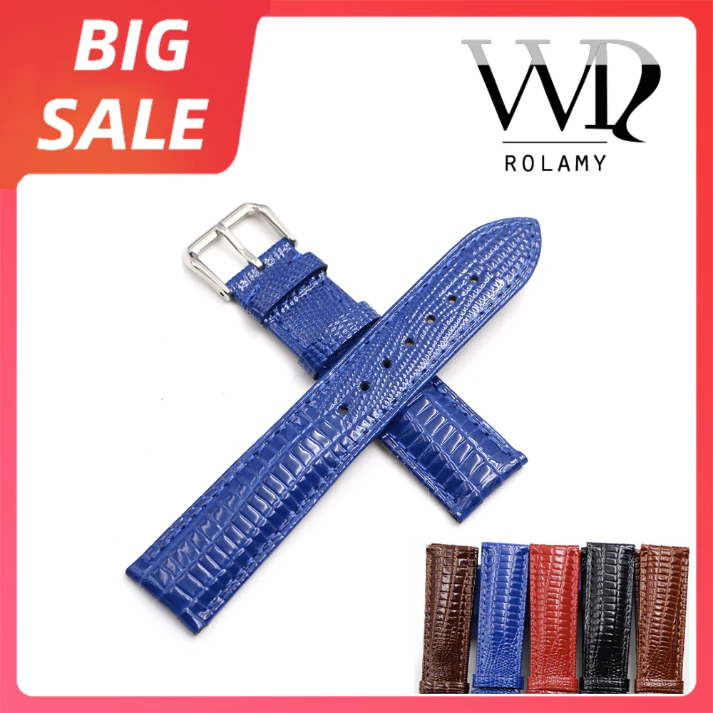 Rolamy 18 20 22mm Blue Red Real Leather Lizard Grain Watch Band For Tag Heuer Omega Montblanc Panerai Rolex Tissot IWC Breitling
Rolamy 18 20 22mm Blue Red Real Leather Lizard Grain Watch Band For Tag Heuer Omega Montblanc Panerai Rolex Tissot IWC Breitling