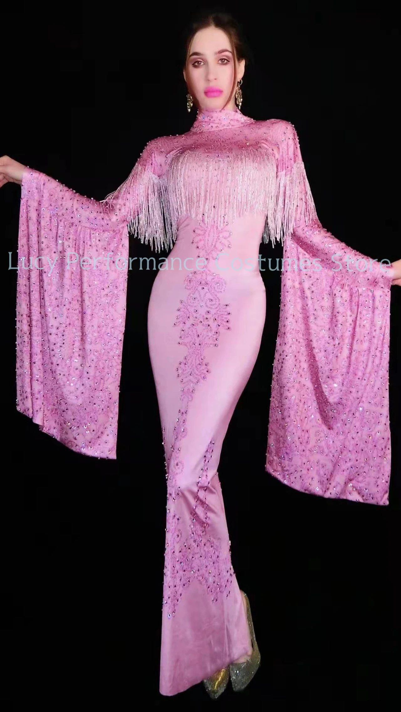 Women's Pink robe dress evening party bar nightclub dress performance dress opera singer stage model show
Women's Pink robe dress evening party bar nightclub dress performance dress opera singer stage model show