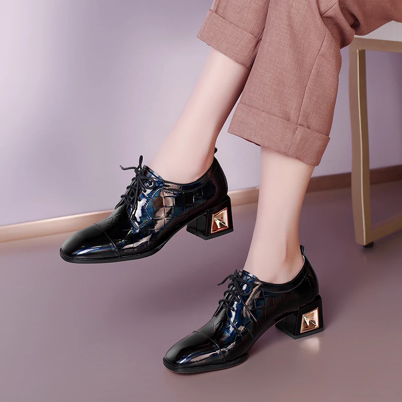 Steinmeier Retro Patchwork Genuine Leather High Heels Party Wedding Shoes Woman Round Toe Bowknot Prom Dancing Shoes Woman
Steinmeier Retro Patchwork Genuine Leather High Heels Party Wedding Shoes Woman Round Toe Bowknot Prom Dancing Shoes Woman
