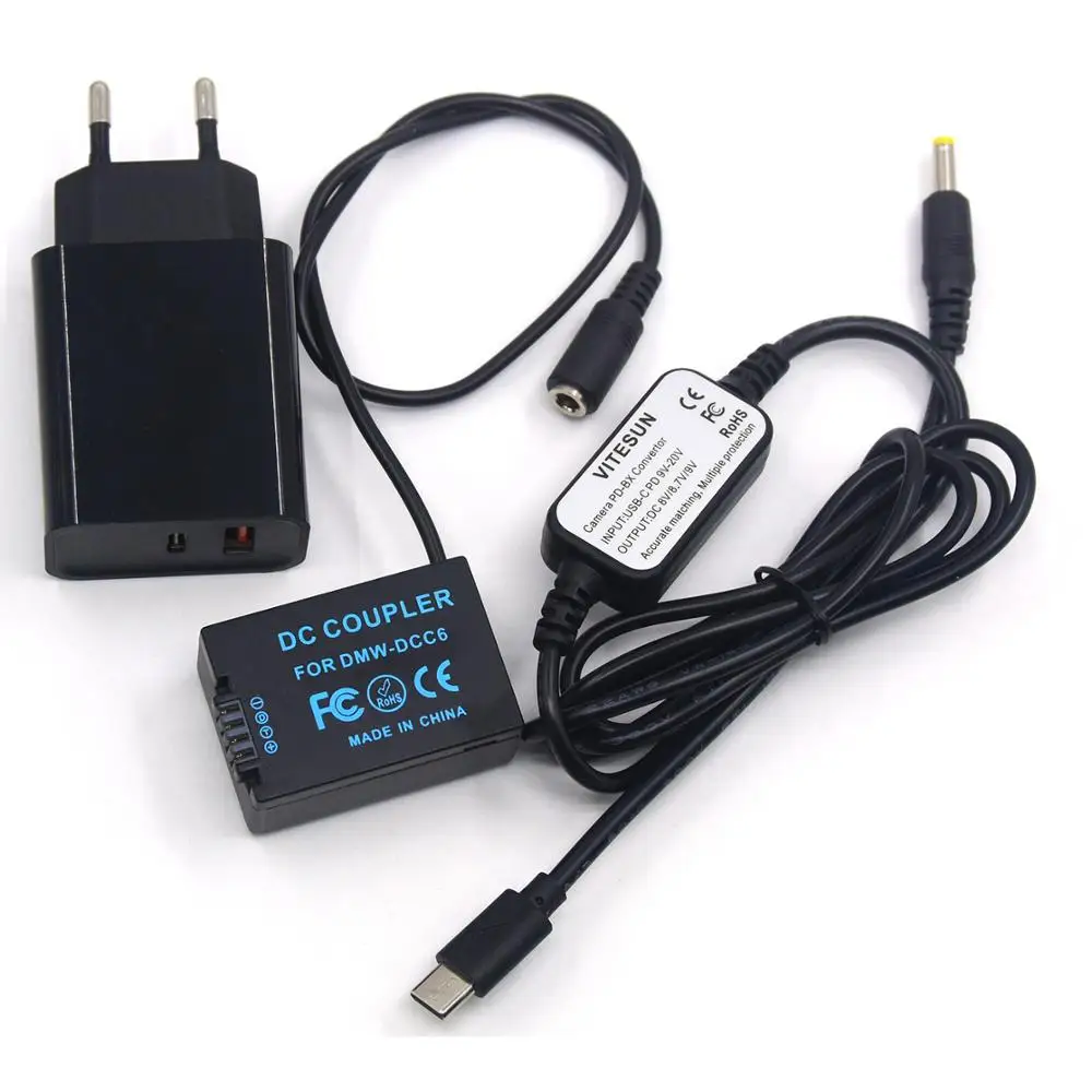 Зарядное устройство PD + USB-кабель типа C соединитель постоянного тока DCC6