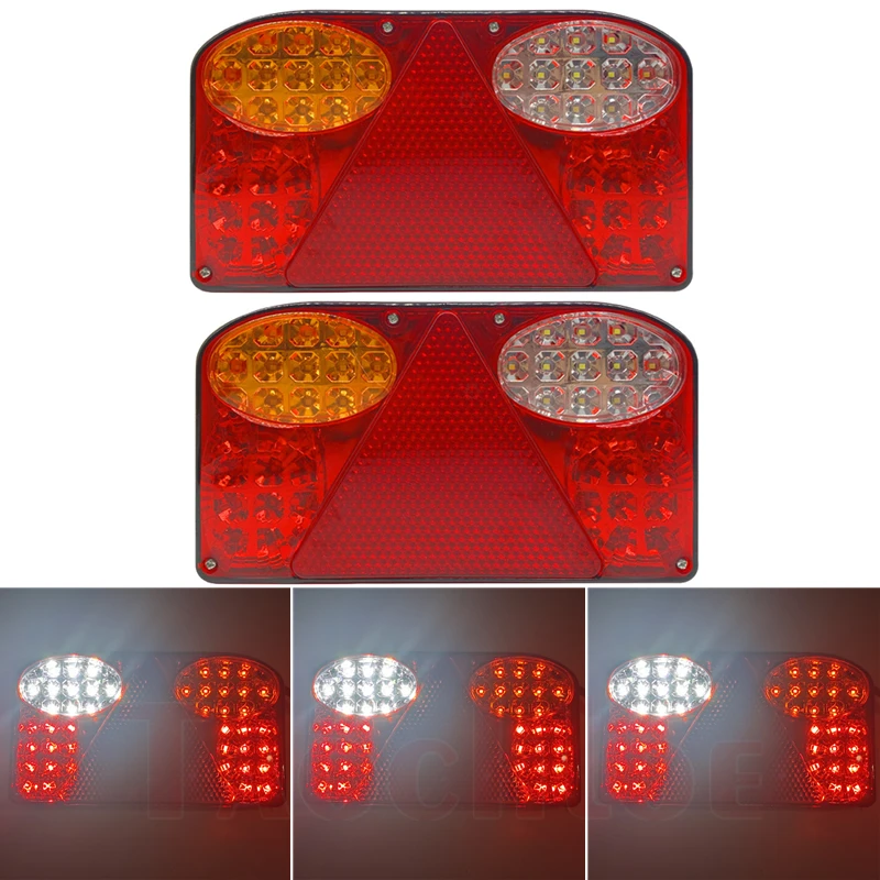 1 Pair Trailer Tail Lights 24V Truck Reflector Lorry Stop Turn Signal Brake Reverse Lights LED Rear Light Red White Amber
1 Pair Trailer Tail Lights 24V Truck Reflector Lorry Stop Turn Signal Brake Reverse Lights LED Rear Light Red White Amber