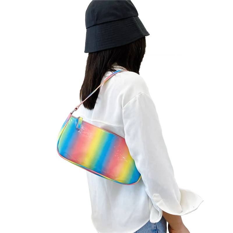 Classic Shoulder Purse Fashion Rainbow Handbag Clutch with Zipper Closure for Women
Classic Shoulder Purse Fashion Rainbow Handbag Clutch with Zipper Closure for Women
