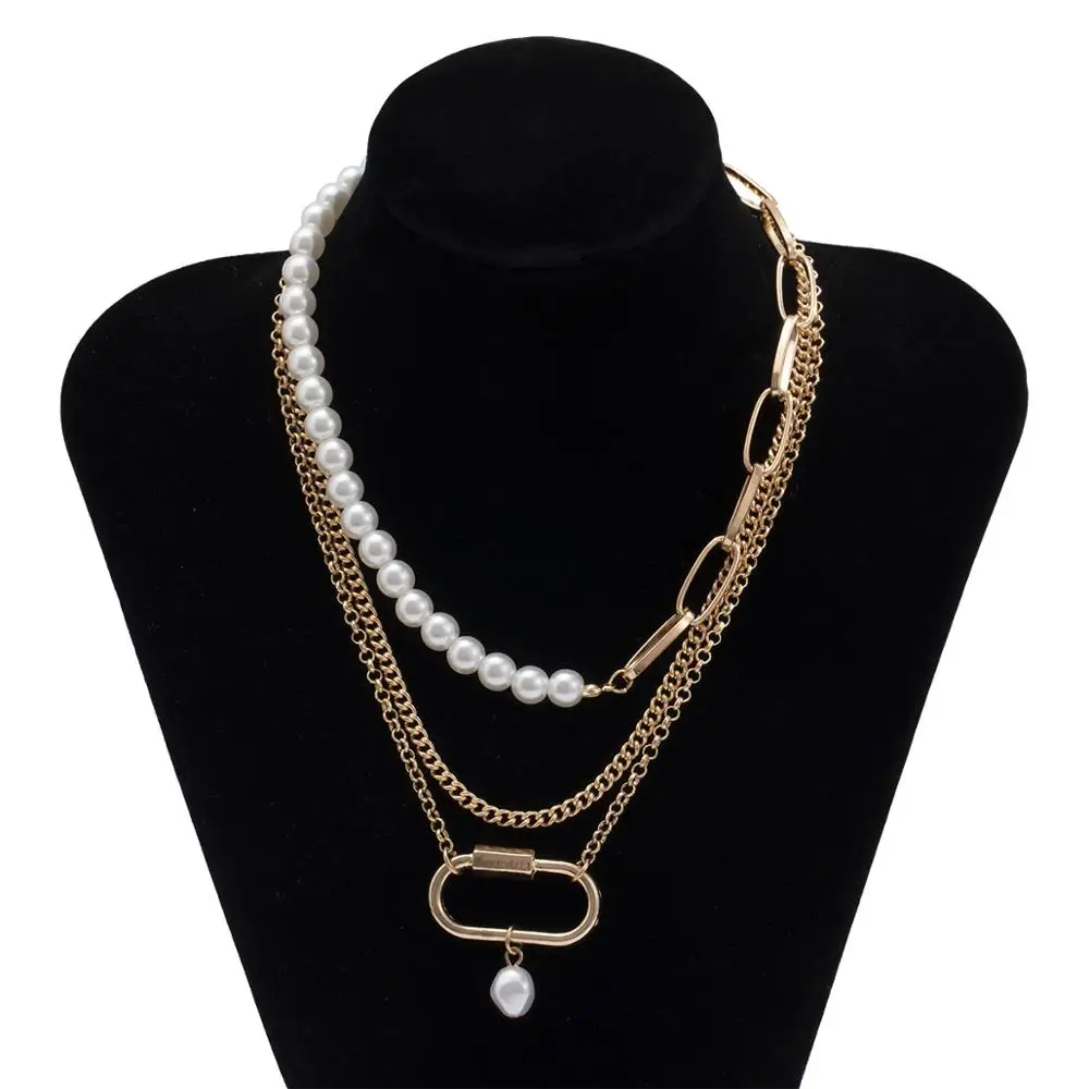 Bohemia Baroque Pearl Chains Necklace for Women 3pcs/Set Gothic Paper Clip Chains Pedant Necklace Jewelry Men Necklace Choker
Bohemia Baroque Pearl Chains Necklace for Women 3pcs/Set Gothic Paper Clip Chains Pedant Necklace Jewelry Men Necklace Choker