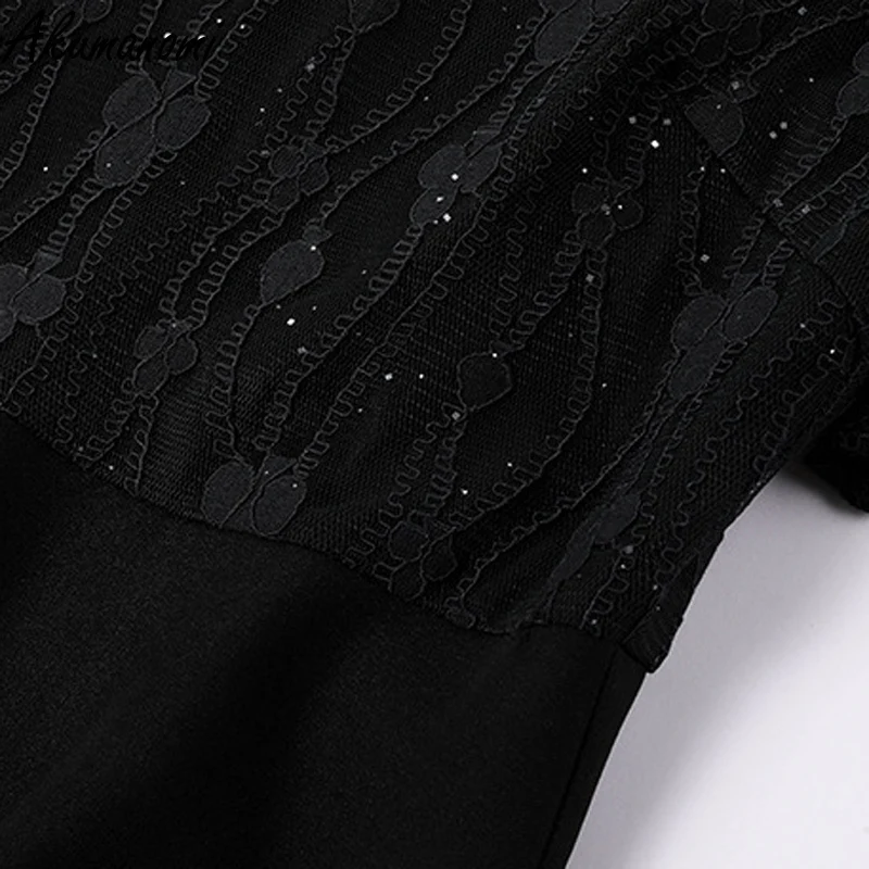 Plus Size Black Lace Patchwork Dresses For Women 4xl 5xl 6xl Hollow Out V-neck Short Sleeve A-line French Ladies Office Za Dress
Plus Size Black Lace Patchwork Dresses For Women 4xl 5xl 6xl Hollow Out V-neck Short Sleeve A-line French Ladies Office Za Dress