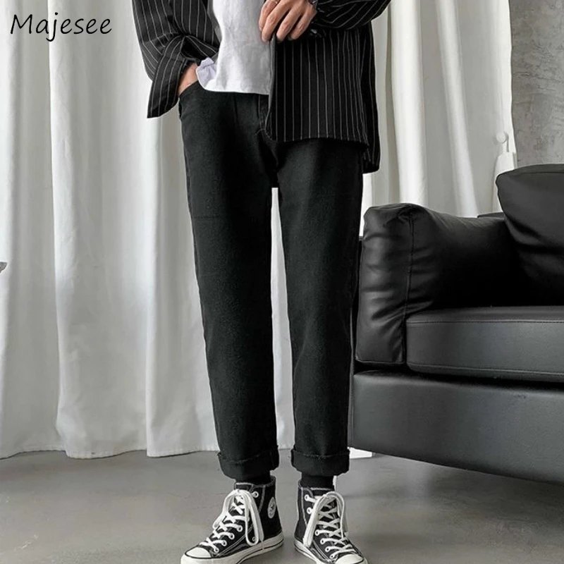 Men Jeans Straight Solid Ankle-length Large Size Simple Fur-lined Loose All-match Chic Streetwear Ins Teens Denim Trousers Chic
Men Jeans Straight Solid Ankle-length Large Size Simple Fur-lined Loose All-match Chic Streetwear Ins Teens Denim Trousers Chic