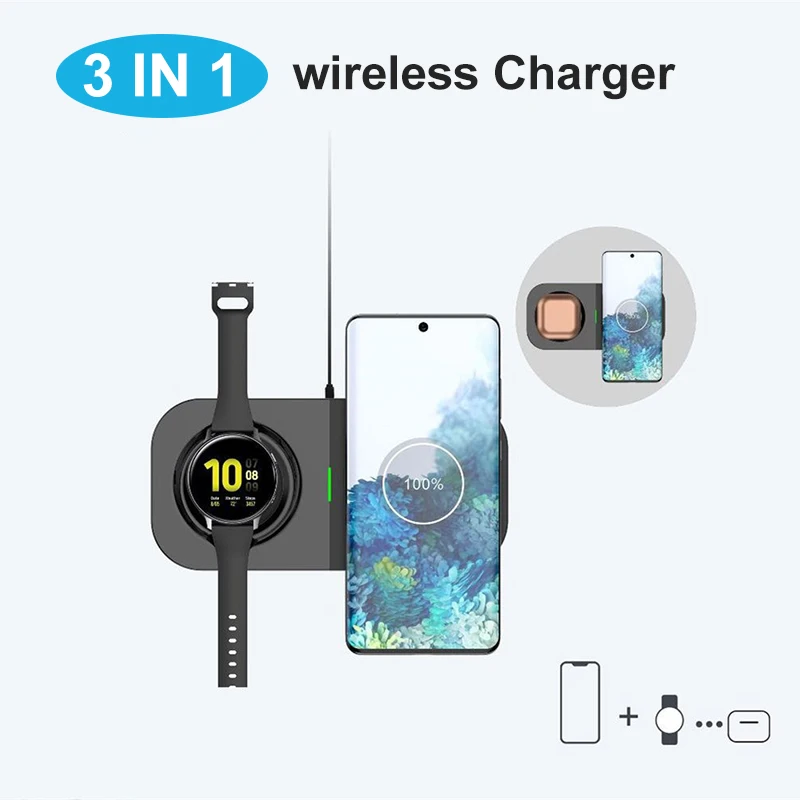 15W Qi Wireless Chargers for iPhone 12 11 pro Apple watch Fast Charging Station for Samsung S20 Galaxy Watch Active Galaxy Buds
15W Qi Wireless Chargers for iPhone 12 11 pro Apple watch Fast Charging Station for Samsung S20 Galaxy Watch Active Galaxy Buds