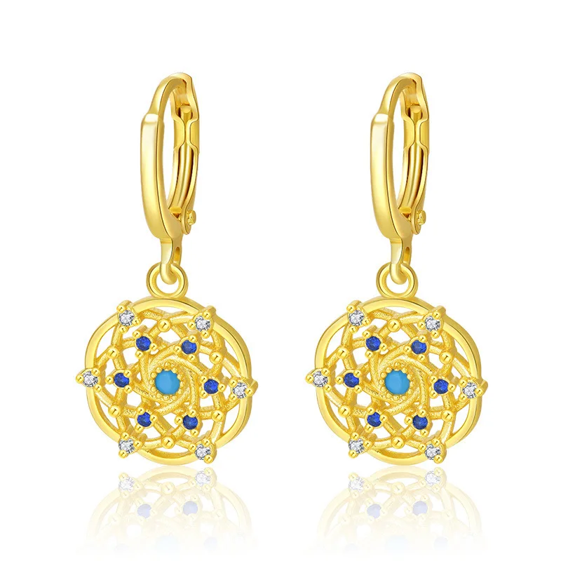 European and American new fashion women's inlaid turquoise gold earrings fashion girls earrings micro-inlaid earrings
European and American new fashion women's inlaid turquoise gold earrings fashion girls earrings micro-inlaid earrings