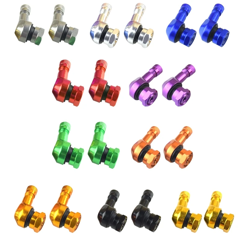 2pcs 90 Degree CNC Motorcycle Wheel Tire Tubeless Stems 11.3mm Rim Wheel Aluminum Wheel Parts