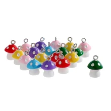 10Pcs 6 Color mushroom Charms Diy Findings Keychain Bracelets Pendant For Jewelry Making