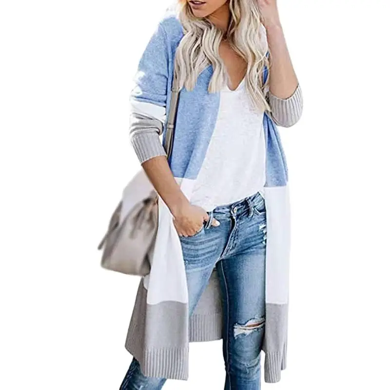 Women Casual Cardigan Autumn Long Sleeve Knitted Sweaters Colorblock Long Mujer Women Jumper Open Front Loose Cardigan
Women Casual Cardigan Autumn Long Sleeve Knitted Sweaters Colorblock Long Mujer Women Jumper Open Front Loose Cardigan