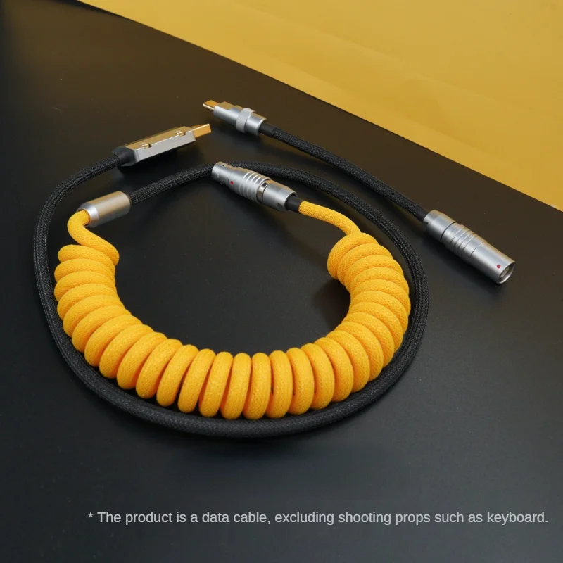 

Механическая клавиатура ручной работы с кабелем для передачи данных для GMK тема SP Keycap Line желтый и черный цвет