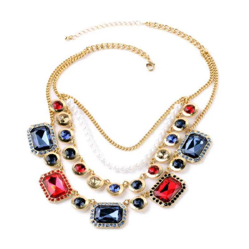 Gold Color Mixed Chain New 2015 ladies Statement Chic Colorful Gem Costume Geometric Multilayer Necklace
Gold Color Mixed Chain New 2015 ladies Statement Chic Colorful Gem Costume Geometric Multilayer Necklace