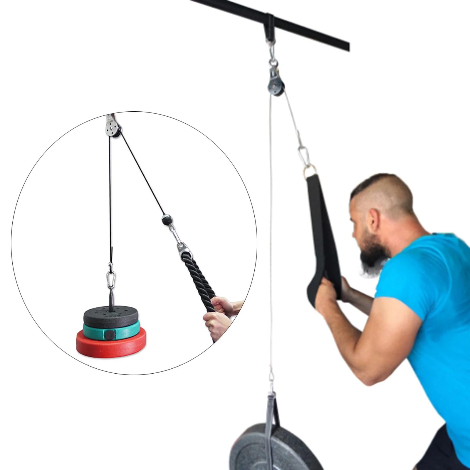 2.3m Lifting Load Adjustable Heavy Duty Steel Fitness DIY Pulley Cable Rope Machine Attachment System Arm Biceps Triceps Train
2.3m Lifting Load Adjustable Heavy Duty Steel Fitness DIY Pulley Cable Rope Machine Attachment System Arm Biceps Triceps Train