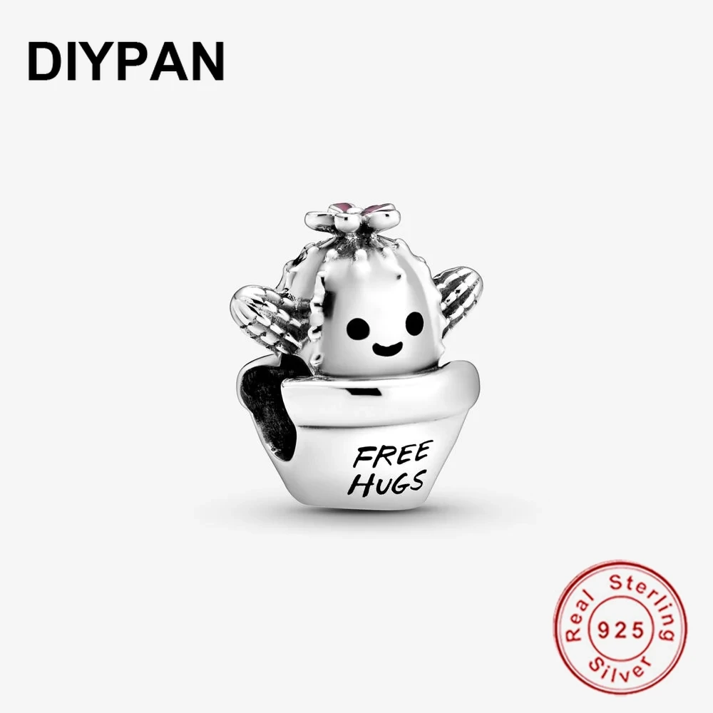 Real 925 Silver Free Hugs Cactus Charm Fit Original Pandora Charms Silver 925 Bracelet Silver Fashion Jewelry Berloque 
Real 925 Silver Free Hugs Cactus Charm Fit Original Pandora Charms Silver 925 Bracelet Silver Fashion Jewelry Berloque