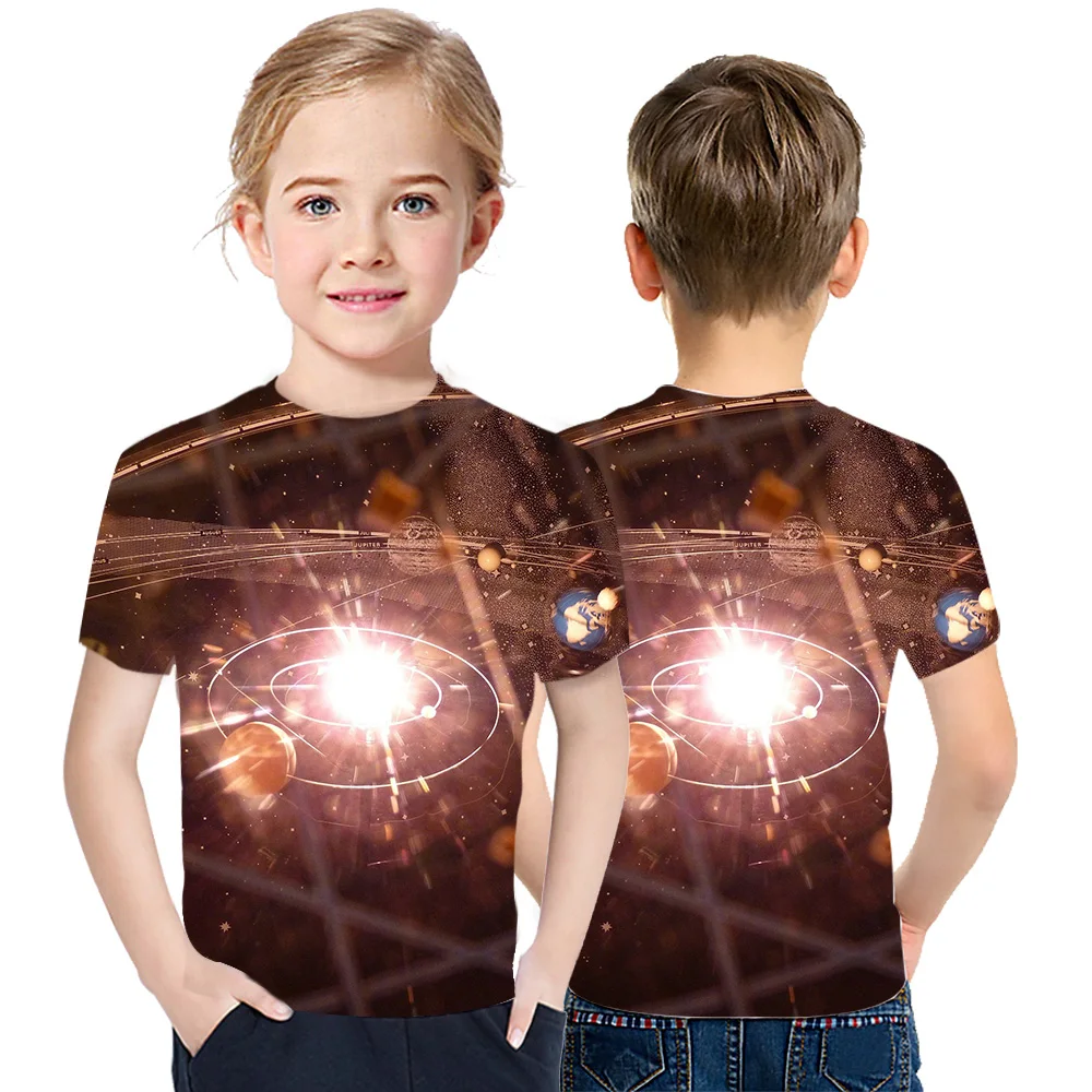 Science Fiction 3D Children's Clothing Versatile Short Sleeve Cool T-Shirt Fashion Leisure Summer Boys And Girls Street Creative 
Science Fiction 3D Children's Clothing Versatile Short Sleeve Cool T-Shirt Fashion Leisure Summer Boys And Girls Street Creative