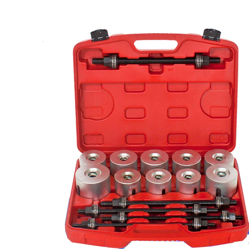 

27PCS Set Aluminium Alloy Car Bushings Bearing Disassembly Tools Iron Sets Rubber Sleeve Extractor Chassis Press Pull Sleeve Kit