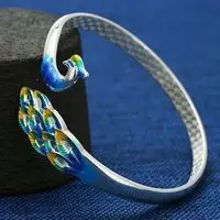 S925 Sterling Silver Cloisonne Bracelet Open Peacock Bracelet Retro Style Peacock Open Screen Bracelet Trendy Versatile Personal
S925 Sterling Silver Cloisonne Bracelet Open Peacock Bracelet Retro Style Peacock Open Screen Bracelet Trendy Versatile Personal