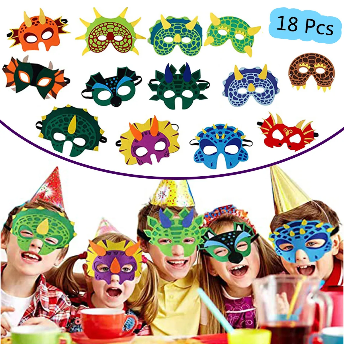6/8/12/18 Pcs Dinosaur Party Masks Elastic and Felt Child Maques Foam Dragon Face Mask for Kids Themed Masquerade Halloween Gift
6/8/12/18 Pcs Dinosaur Party Masks Elastic and Felt Child Maques Foam Dragon Face Mask for Kids Themed Masquerade Halloween Gift