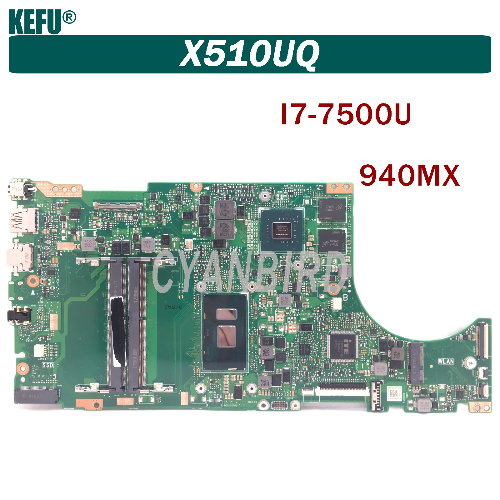 X510UQ is suitable for ASUS X510UNR X510UR S5100UR X510URR X510UQR X510UF X510UN notebook motherboard I7-7500U 940MX/MX150
X510UQ is suitable for ASUS X510UNR X510UR S5100UR X510URR X510UQR X510UF X510UN notebook motherboard I7-7500U 940MX/MX150