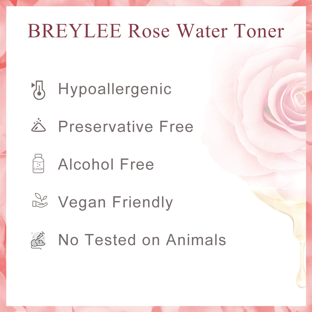 BREYLEE Rose Water Facial Toner Hyaluronic Acid Moisturizing Serum Hydrating Large Pores Anti-wrinkle Firming Dry Skin Care100ML
BREYLEE Rose Water Facial Toner Hyaluronic Acid Moisturizing Serum Hydrating Large Pores Anti-wrinkle Firming Dry Skin Care100ML