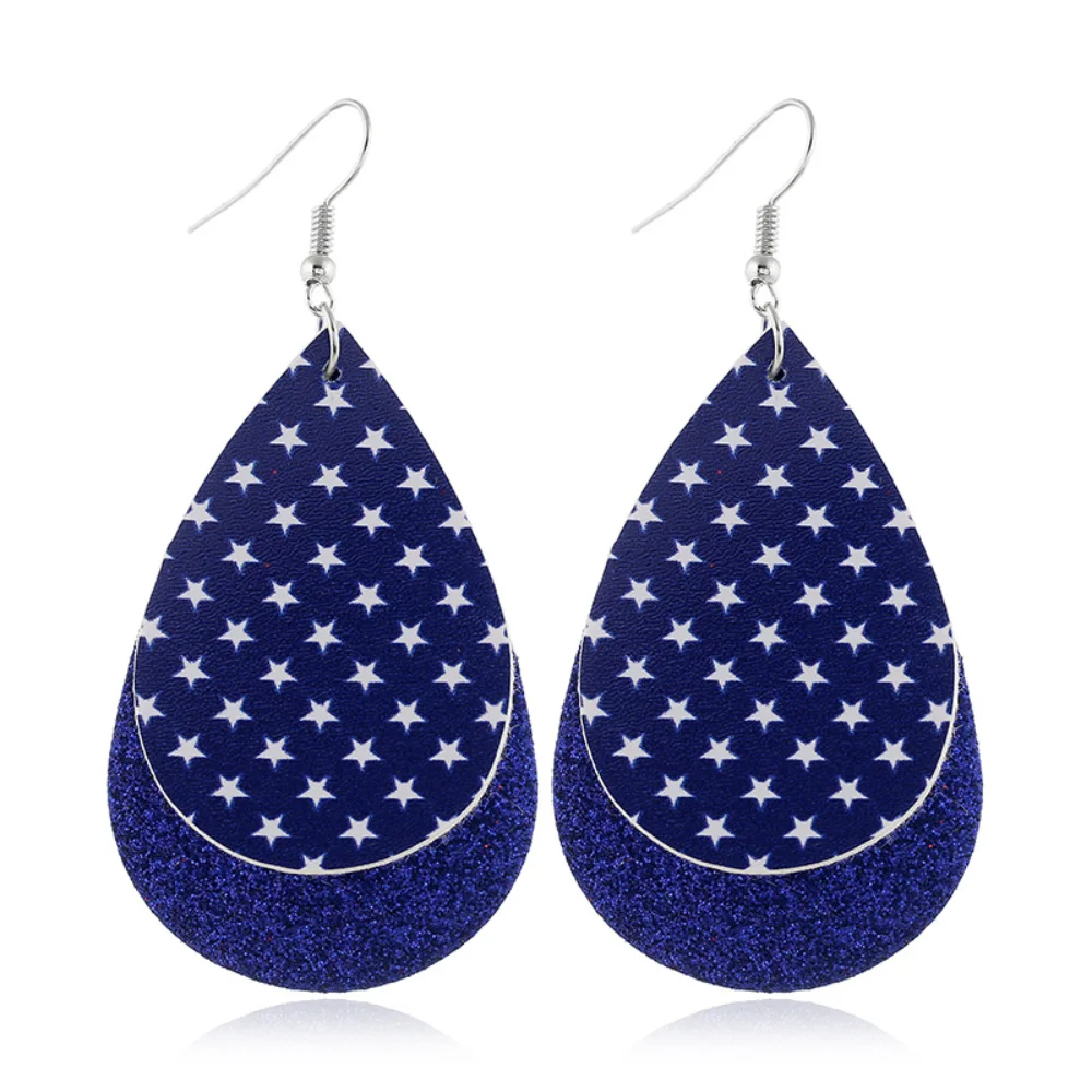 2021 Trend Leather Earrings Printed American Independence Day Flag Five-pointed Star Pu Leather Earrings Jewelry Stud Earrings
2021 Trend Leather Earrings Printed American Independence Day Flag Five-pointed Star Pu Leather Earrings Jewelry Stud Earrings