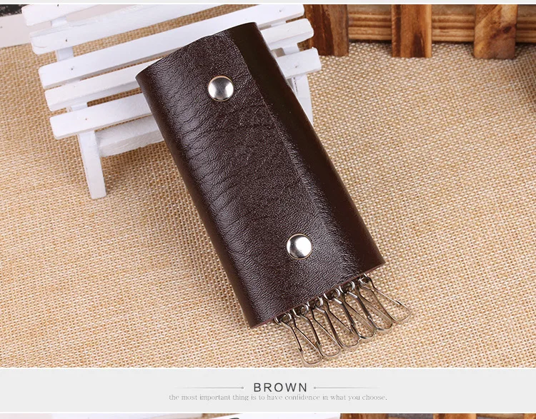 Fashion New Keys Holder Bag Wholesale Promotion Quality Pu Leather Solid Color Buckle Key Wallets For Men Women | Багаж и сумки