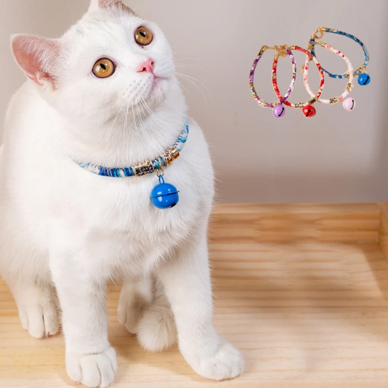 Cute Pet Cat Collar with Bells Personalized Cotton Small Dogs Collars Adjustable Fashion Anti-Lost Cat Choker Kitten Supplies
Cute Pet Cat Collar with Bells Personalized Cotton Small Dogs Collars Adjustable Fashion Anti-Lost Cat Choker Kitten Supplies