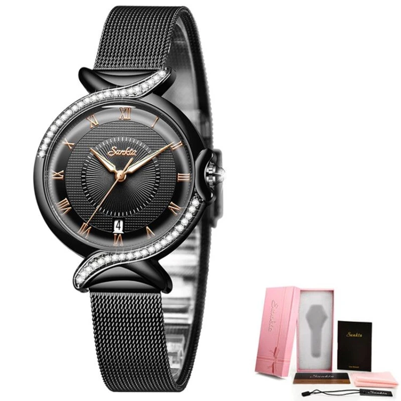 SUNKTA 2021 Watch Women NEW Luxury Brand Fashion Stainless Steel Ladies Wrist Watches Black Wristwatches For Women Montre Femme
SUNKTA 2021 Watch Women NEW Luxury Brand Fashion Stainless Steel Ladies Wrist Watches Black Wristwatches For Women Montre Femme