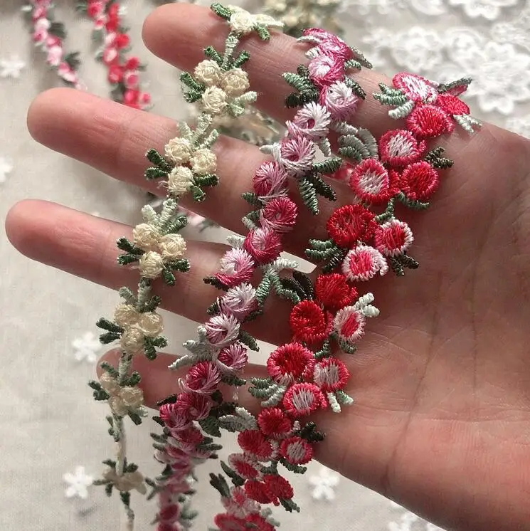 2 ярда/лот см/1 5 см ширина 2020 красивый мягкий розовый свадьба DIY вышитое кружево