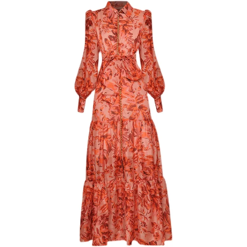 High Quality Long Dress Fashion Spring New Women'S Vintage Elegant Lapel Long Sleeve Button Party Dresses
High Quality Long Dress Fashion Spring New Women'S Vintage Elegant Lapel Long Sleeve Button Party Dresses