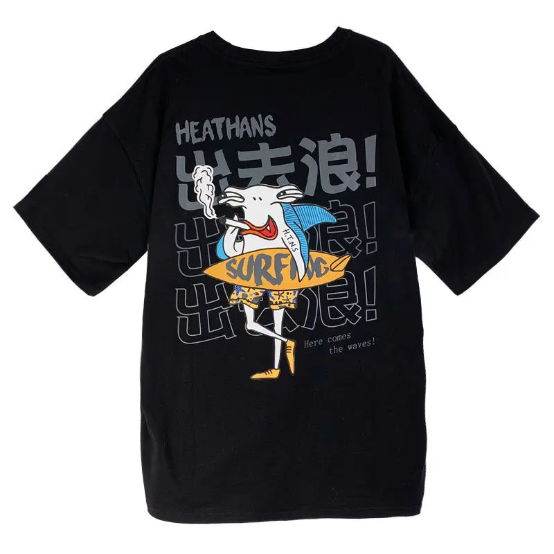 2021 spring and summer cotton women's loose cartoon print medium long short sleeve T-shirt
2021 spring and summer cotton women's loose cartoon print medium long short sleeve T-shirt