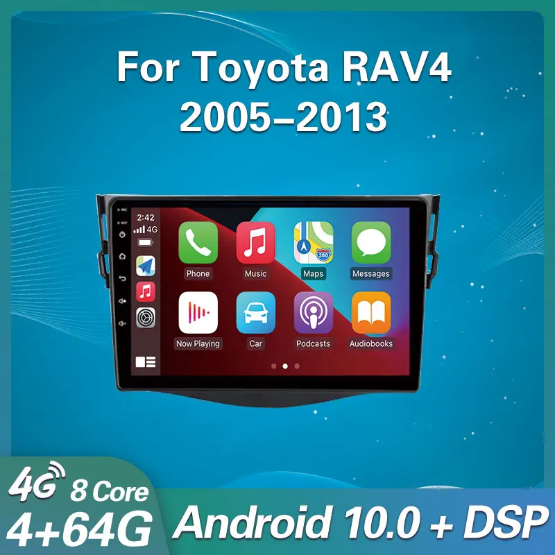 

Автомагнитола 2 Din на Android, мультимедийный проигрыватель для Toyota RAV4 Rav 4 2005-2013, навигация GPS, Carplay, DSP, Авторадио, головное устройство