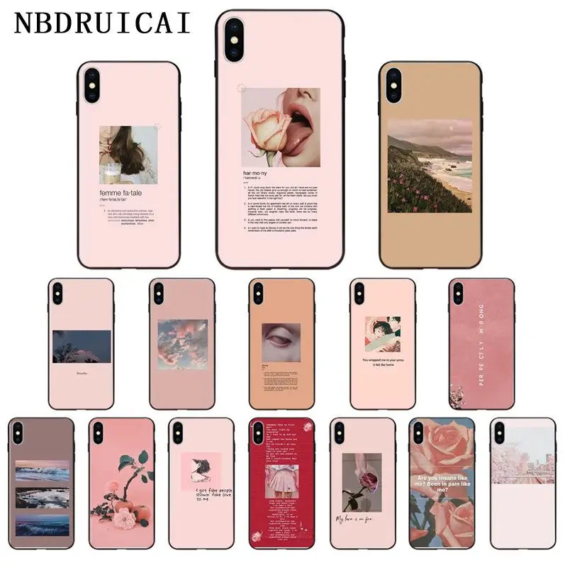 NBDRUICAI розовый эстетические песни лирика эстетический чехол для телефона iPhone 11 pro