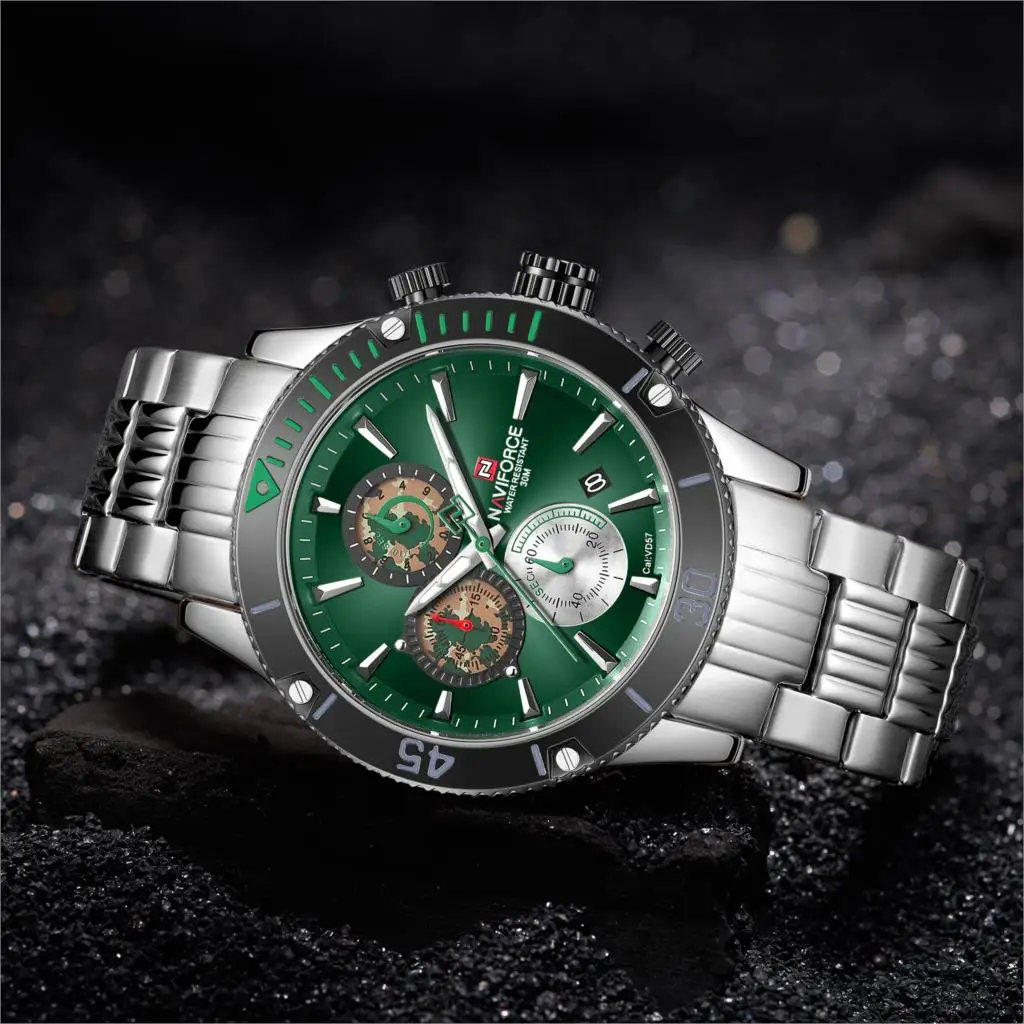 

NAVIFORCE Men's Watches Chronograph Top Luxury Brand Waterproof Quartz Stainless Steel Date Analog Male Clock Relogio Masculino