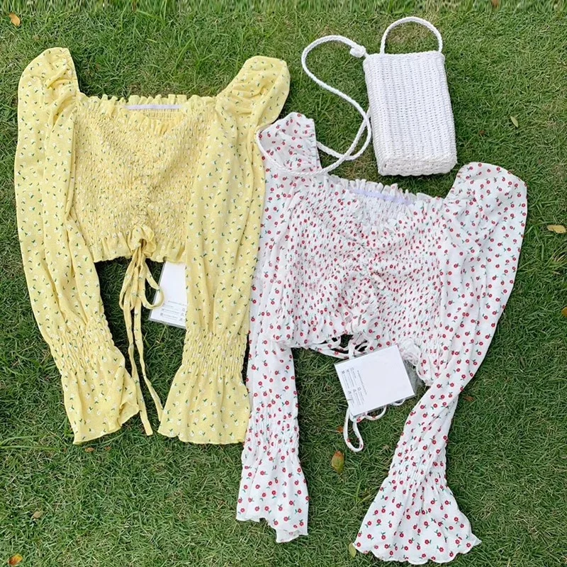 2021 Summer Blouse For Women Chiffon Puff Sleeve Crop Top Floral Long Sleeve T-Shirts Tops
2021 Summer Blouse For Women Chiffon Puff Sleeve Crop Top Floral Long Sleeve T-Shirts Tops