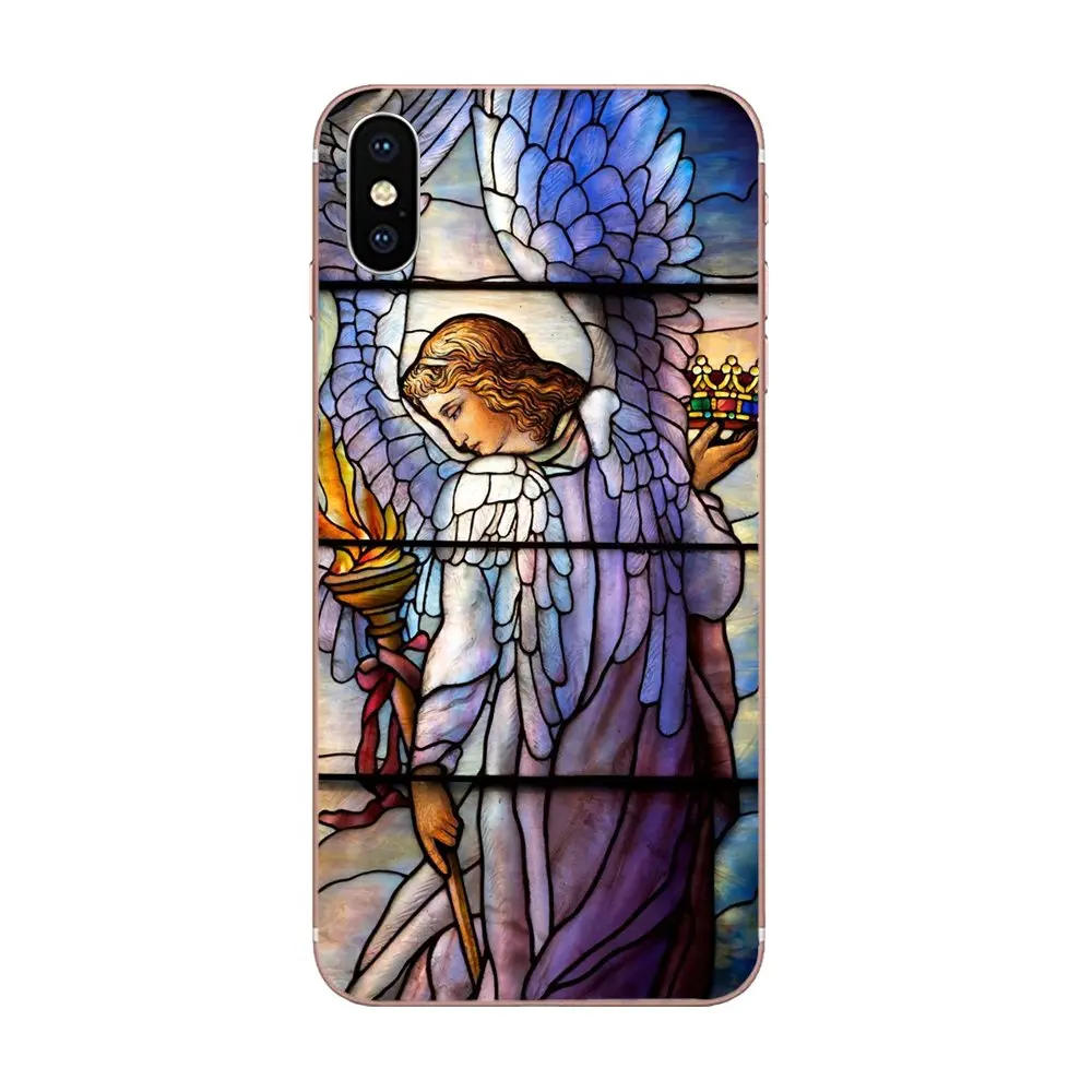 Стильный дизайн для iPhone 11 Pro 4 4S 5 5S SE 5C 6 6S 7 8X10 XR XS Plus Max черный резиновый Ангел
